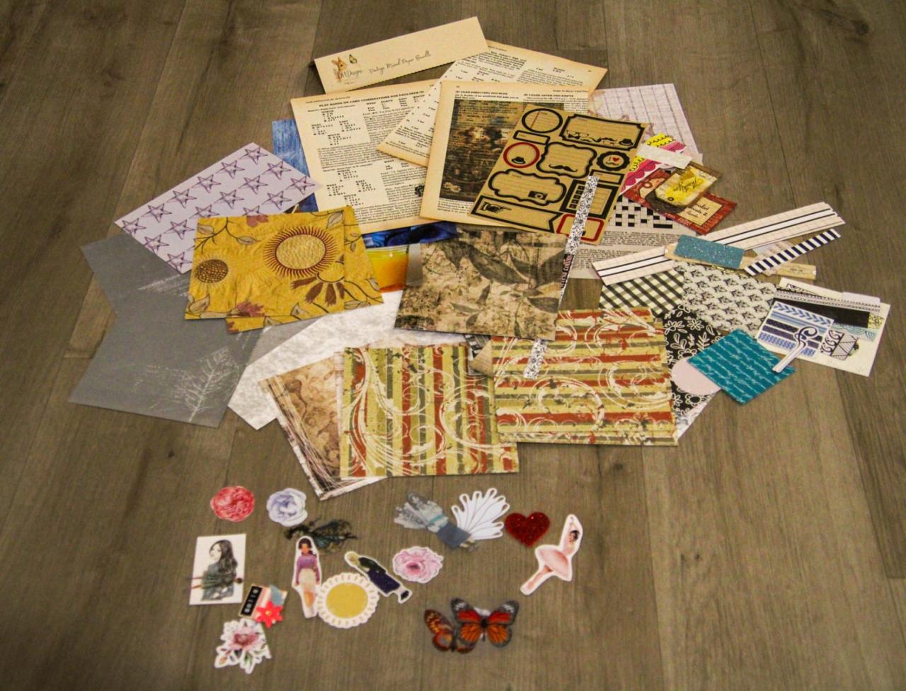 vintage mixed 01-2 Vintage Mixed Paper Bundle 001 - Image 1